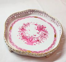 Herend Porzellan Indischer Korb purpur Platte ca. 26.5x5cm