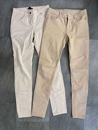 2 lange skinny Hosen in zartem rosa Gr 34