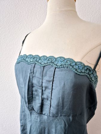 KLEID UNTERWÄSCHE L 40 FRANCE NACHTKLEID PYJAMA SPITZE TOP