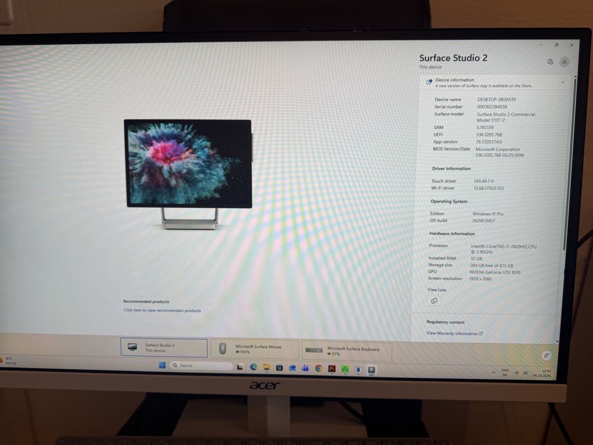 PCs: Microsoft Surface Studio 2 i7 32GB RAM Defekt – Défectueux à Cham par Svetlana30 6