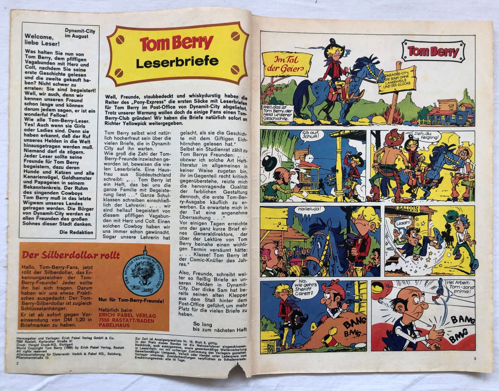 BD: 9x Hefte - Tom Berry - Pabel Verlag – D'occasion à Schaffhausen par durruti 6