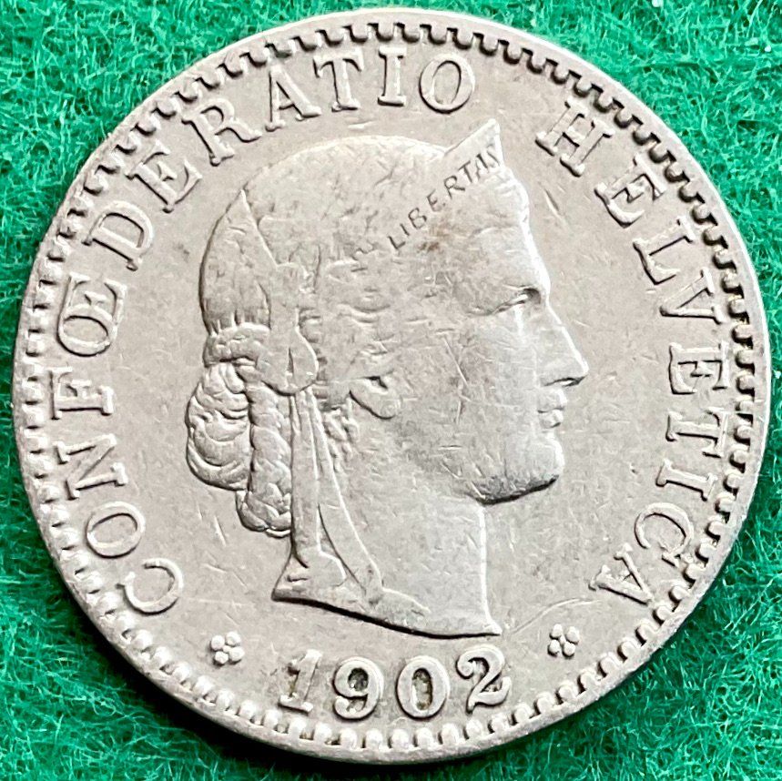 Tutti le monete: Pièce de 20 ct suisse 1902 – Usato da Plan-les-Ouates venduto da gab_cgf6
