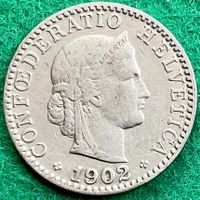 Pièce de 20 ct suisse 1902
