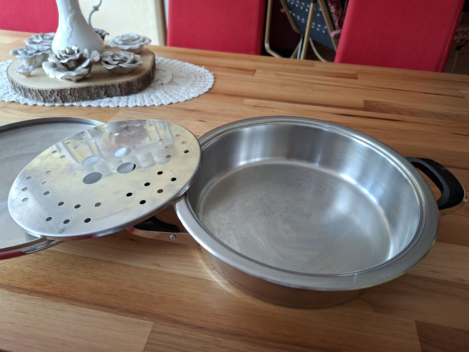 Amc Padelle: AMC Topf mit Deckel und Siebeinsatz 28cm gebraucht – Usato da Meinisberg venduto da Destiny1972 2