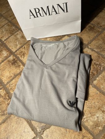 T-Shirt Armani Grigia,tg L-nuovo-cotone alta qualità