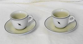 2 x Nespresso Tassen, Espresso Tassen mit Unterteller