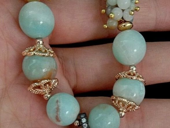 Catenine: Lua 62 cm Amazonit Perle Halskette Echt Collier Amazonite – Nuovo (secondo la descrizione) da Prilly venduto da ilyria73 3
