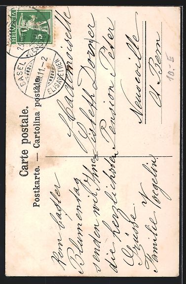 Cartoline postali: Künstler-AK Basel, St. Jakobsfeier 1911 – Usato da Berlin venduto da bartko-reher 1