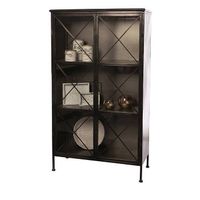 Vitrine Schrank PURE Metall schwarz-grau