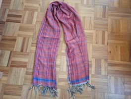 Foulard à rayures et franges/Gestreifter Schal mit Fransen