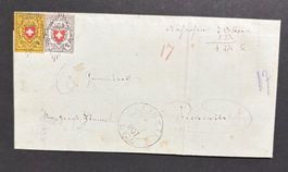 SCHWEIZ 1850 POSTE LOCALE MIT UND RAYON II MIT ATTEST