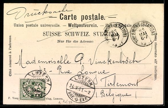 Cartoline postali: Litho Rigi, Blick vom Rigistaffel, Edelw – Usato da Berlin venduto da bartko-reher 1