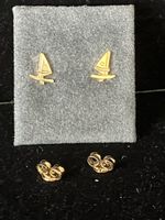 Mini Ohrstecker Segeln 800er Silber vergoldet