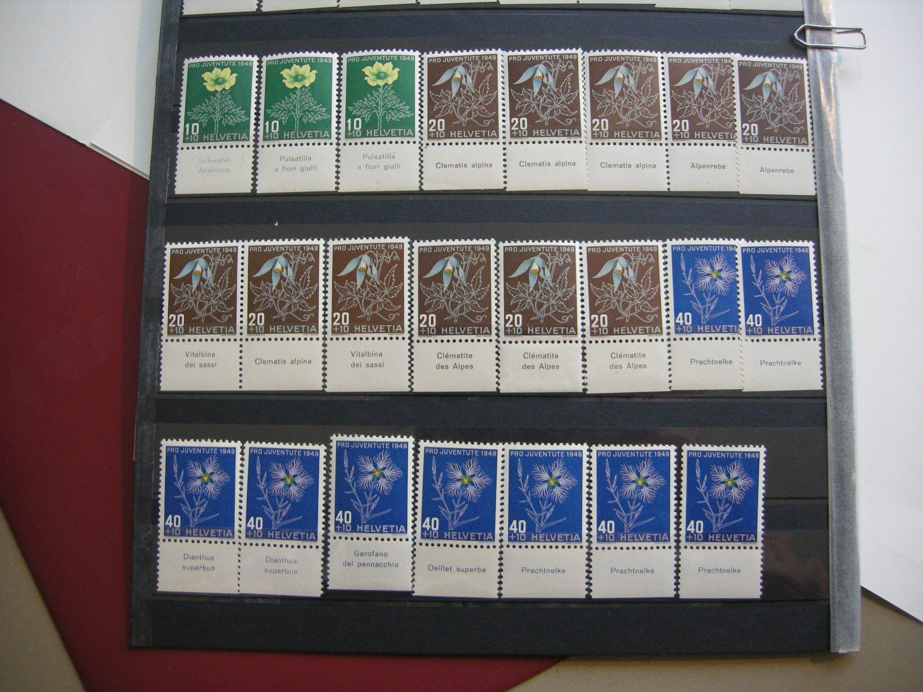 Tutti i francobolli: 1948/1949 PRO JUVENTUTE TABS, RESTLOT, POSTFRISCH/** – Usato da Rüti ZH venduto da jupi1945 3