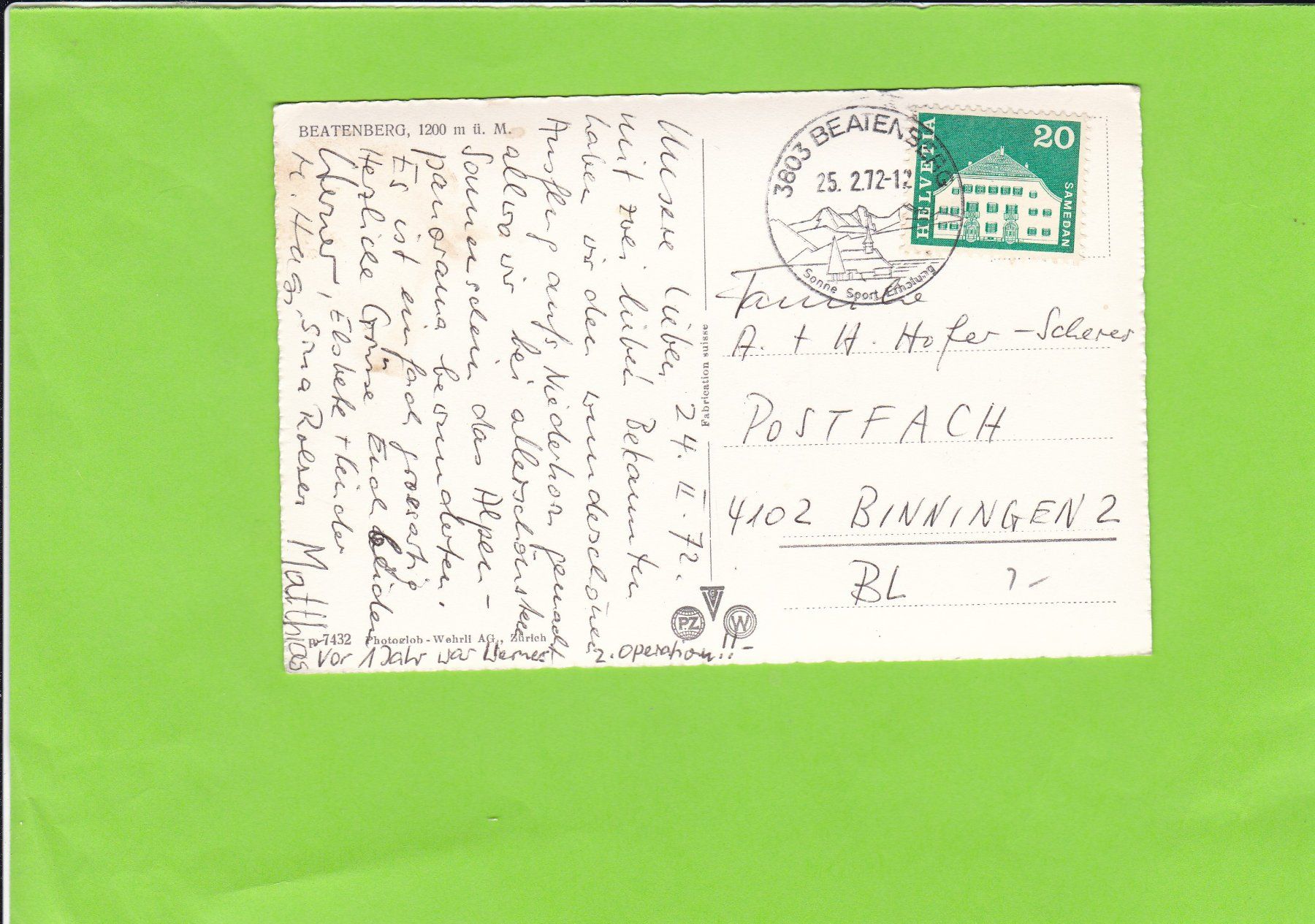 Cartes postales: Beatenberg – D'occasion à St. Peterzell par neckertal 1