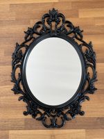 Wandspiegel schwarz Barock Stil oval guter Zustand