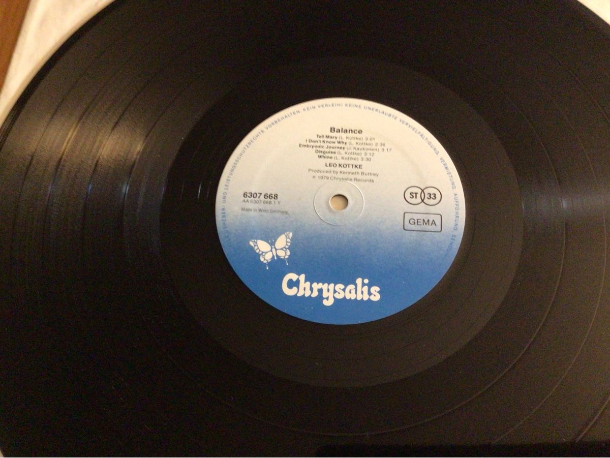 Dischi in vinile: Leo Kottke "Balance" LP Vinyl Chrysalis 1979 – Usato da Steinach venduto da Quarkie 2