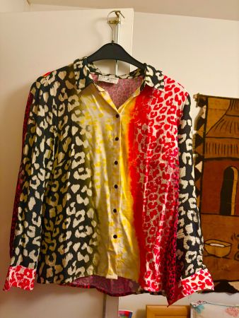 Chemisier à motifs léopard multicolores, L, RICK CARDONA