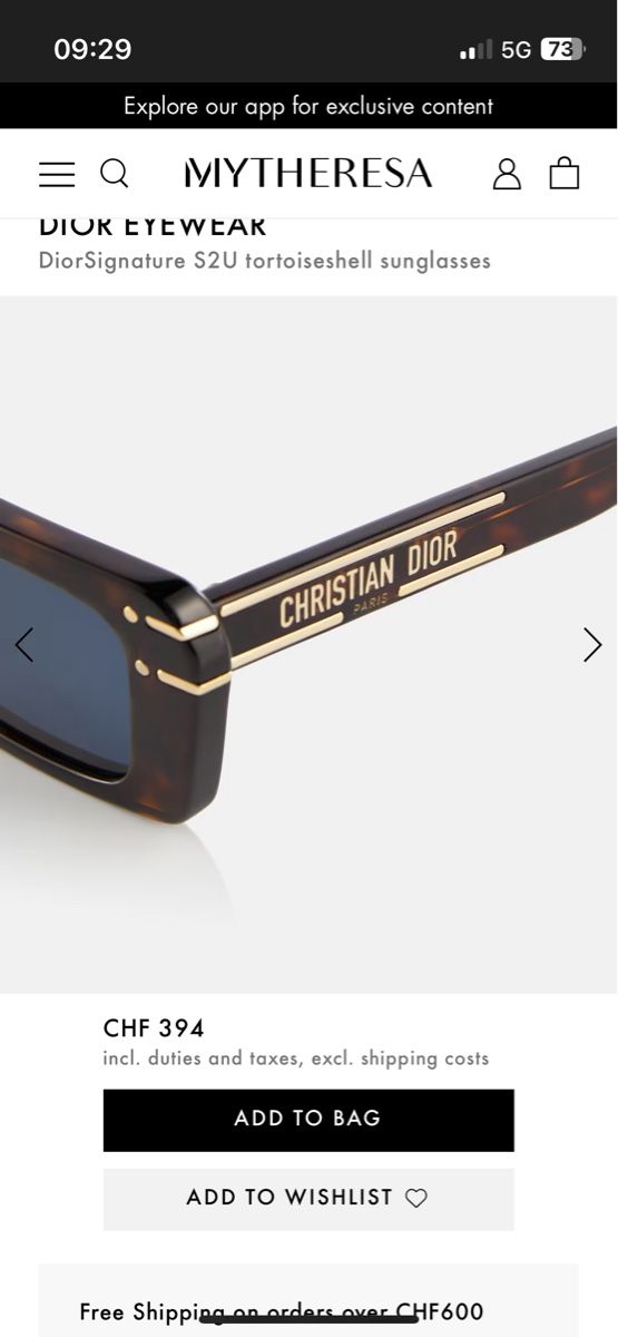 Dior Occhiali & Lenti: Dior Signature S2U Sonnenbrille – Usato da Basel venduto da arminafera 2