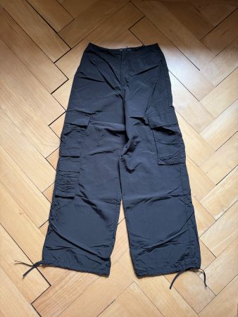 ZARA - Wide Leg Cargohose schwarz XS