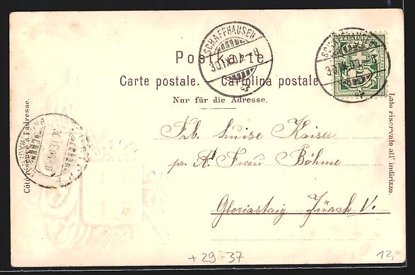 Cartoline postali: Passepartout-Lithographie Schaffhausen,  – Usato da Berlin venduto da bartko-reher 1