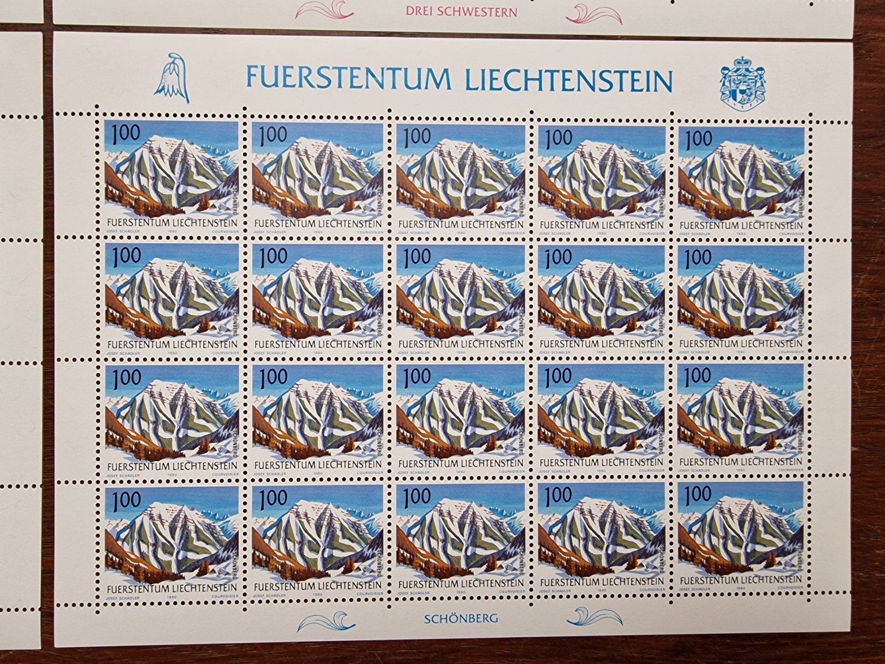 Tutti i francobolli: FL 1990 Serie Bogen "Berge -II" postfrisch – Nuovo (secondo la descrizione) da Aesch LU venduto da briefmarken.uray 4