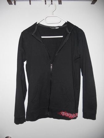 Neu: Sweatjacke mit Kapuze - schwarz - Gr. 164