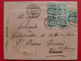 1905: Nr.65B (5x) Brief v. LOCARNO +mit toller Illustration!