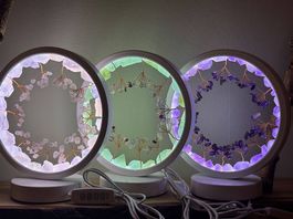 LED Lampe Amethyst / Fluorid oder Rosenquarz