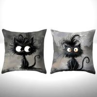 🐾 2er Set Kissenhüllen – Abstrakte Katzen-Kunst ✨