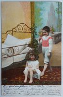AK von 1906: Kinder beim Zubettgehen
