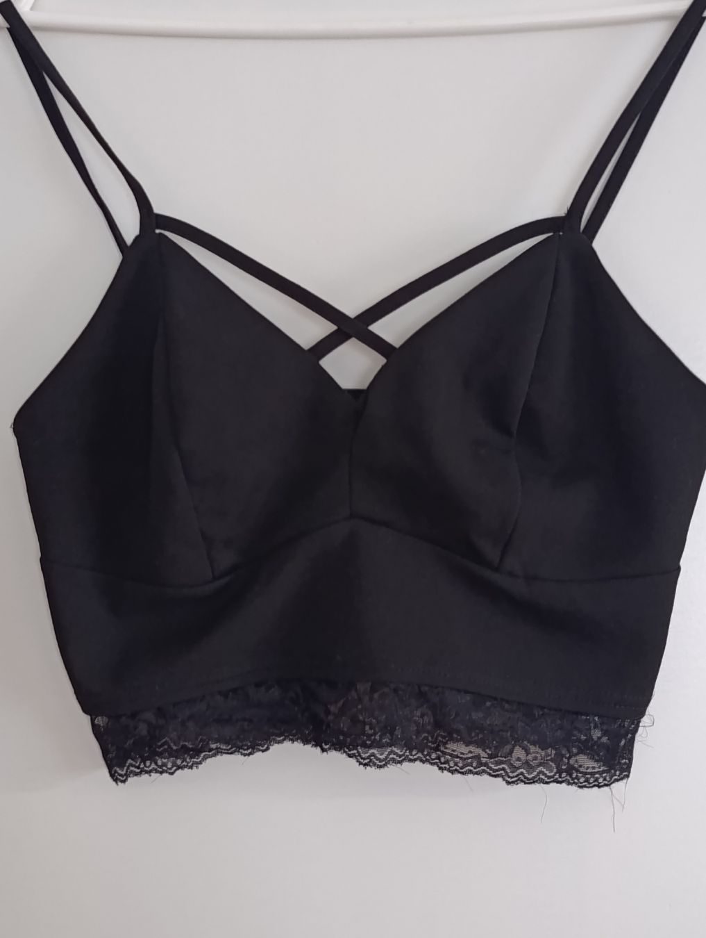 New Look Top: Top schwarz mit Spitzen Gr. 40 NEW LOOK – Usato da Bellach venduto da TORA4