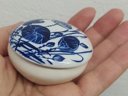 Hand-Painted KH Porcelain Trinket Box - Floral Design
