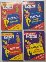 4x Englisch SCHUMMELZETTEL Grammatik Wortschatz Conversation