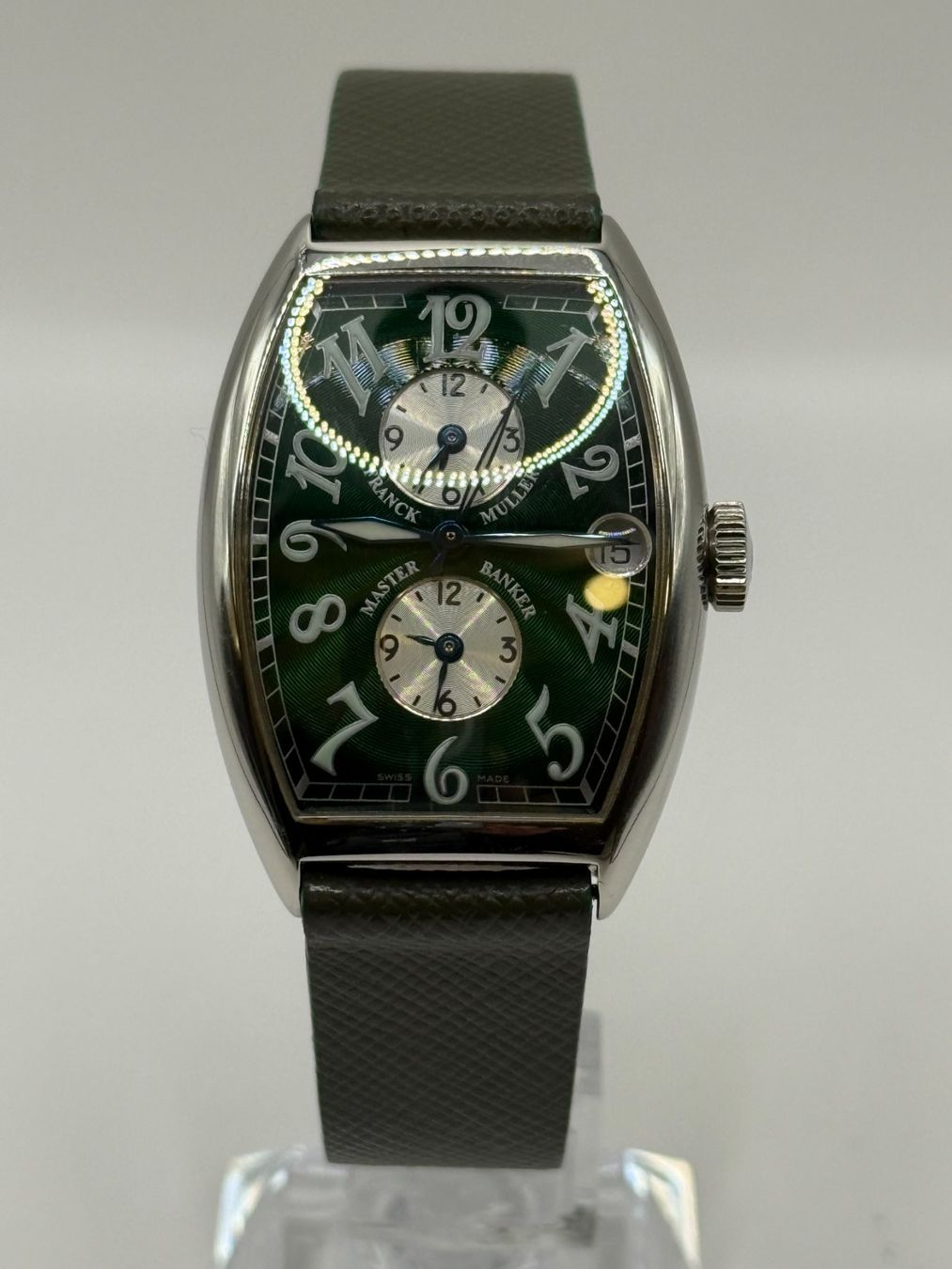 Franck Muller Uhren: Franck Muller Master Banker 5850 MB cadran vert – Gebraucht aus Bottens von Evergold.ch