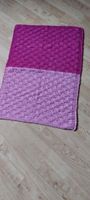 Handgestrickte Babydecke, Kuscheldecke, Lila/Pink Töne