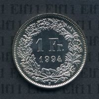 CHF___1.00 1994 stgl * nigelnagelneu! 1 Franken