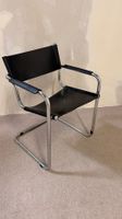 Vintage Freischwinger aus Leder & Chromgestell, Bauhausstil
