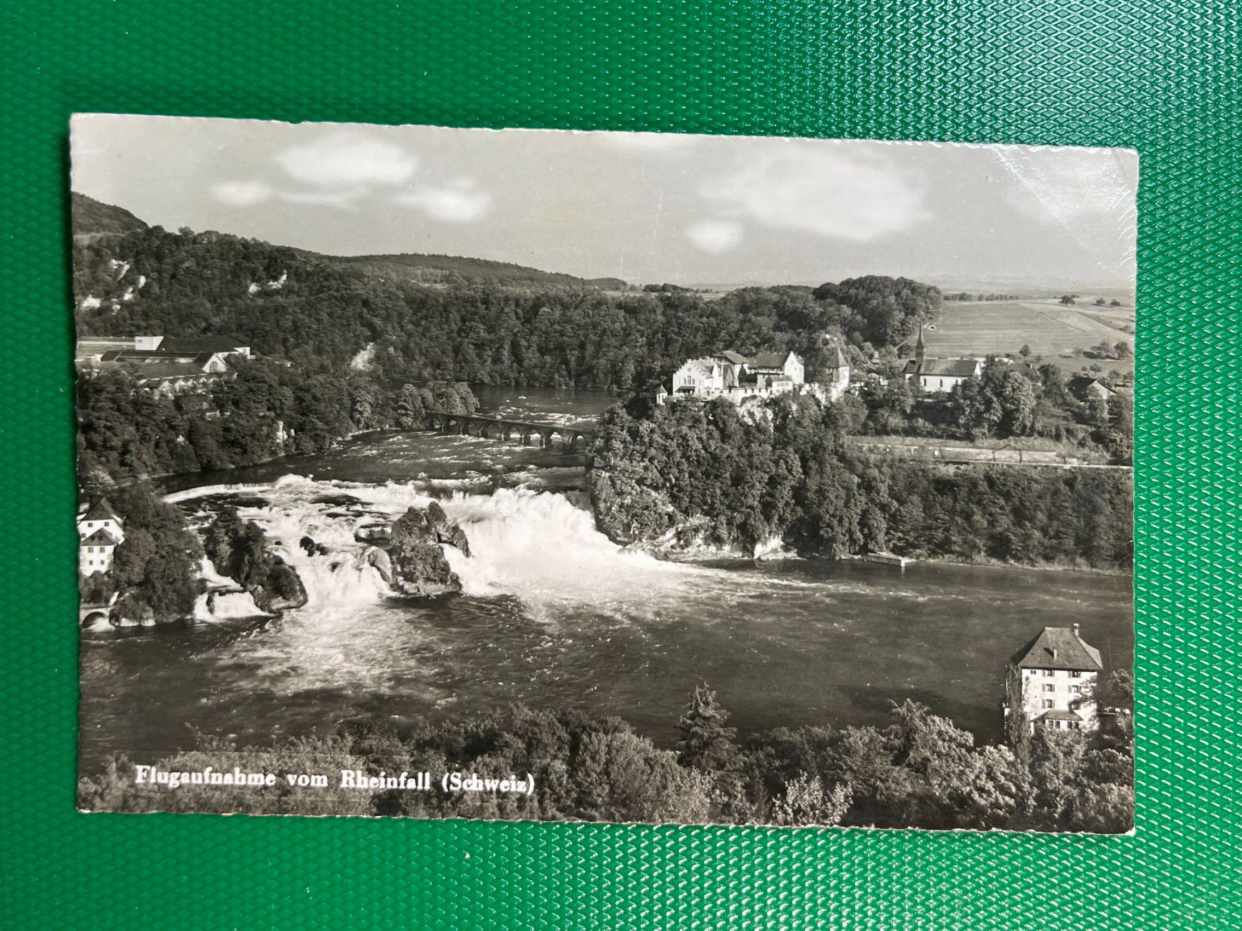 Ansichtskarten: Flugaufnahme vom Rheinfall – Gebraucht aus Steg VS von _vinci_