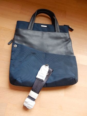 edle Tasche Businesstasche NAVA blau länglich NEU