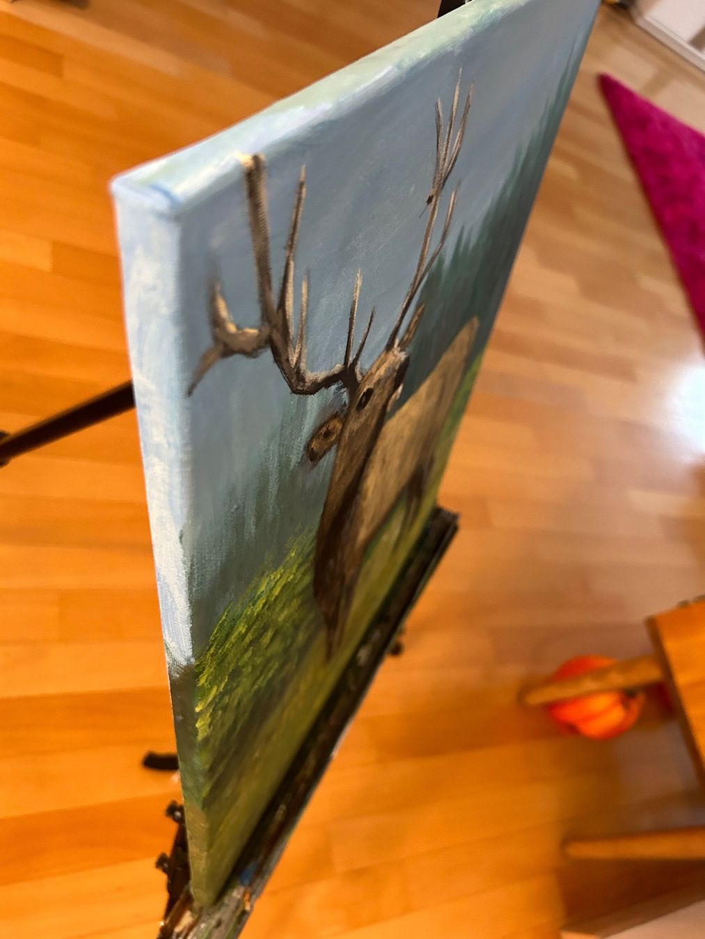Dipinti: Hirsch Gemälde 50x40cm – Nuovo e nell'imballaggio originale da Pfäffikon SZ venduto da Andrei_Moro_Kunst 1