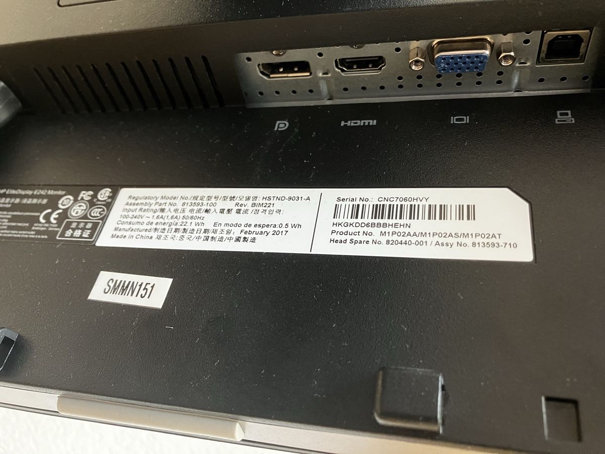 Monitor: HP EliteDisplay E242 Monitor – Usato da Winterthur venduto da Aebse 2