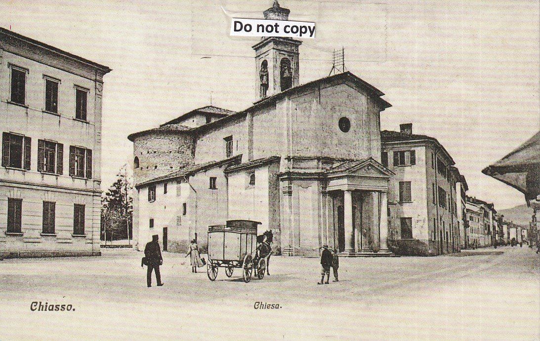 Ansichtskarten: Chiasso   TI   -   Chiesa  /  Pferdefuhrwagen – Gebraucht aus Brig von Valcards54
