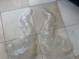 Osterhasen Gussform Hase mit Schubkarre riesig