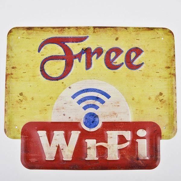 Insegne: Rusty Blechschild-FREE WIFI – Nuovo e nell'imballaggio originale da Rupperswil venduto da big-one-sale