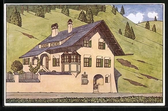 Cartoline postali: St. Moritz, Villa am Berghang – Usato da Berlin venduto da bartko-reher