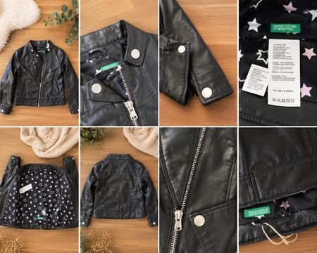 United Colors of Benetton Lederjacke 116cm schwarz