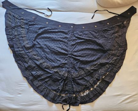 Schwarzer Wickelrock mit Spitze Gothic Hippie Gypsy Festival