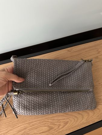 Tasche geflochten grau Damen neuwertig