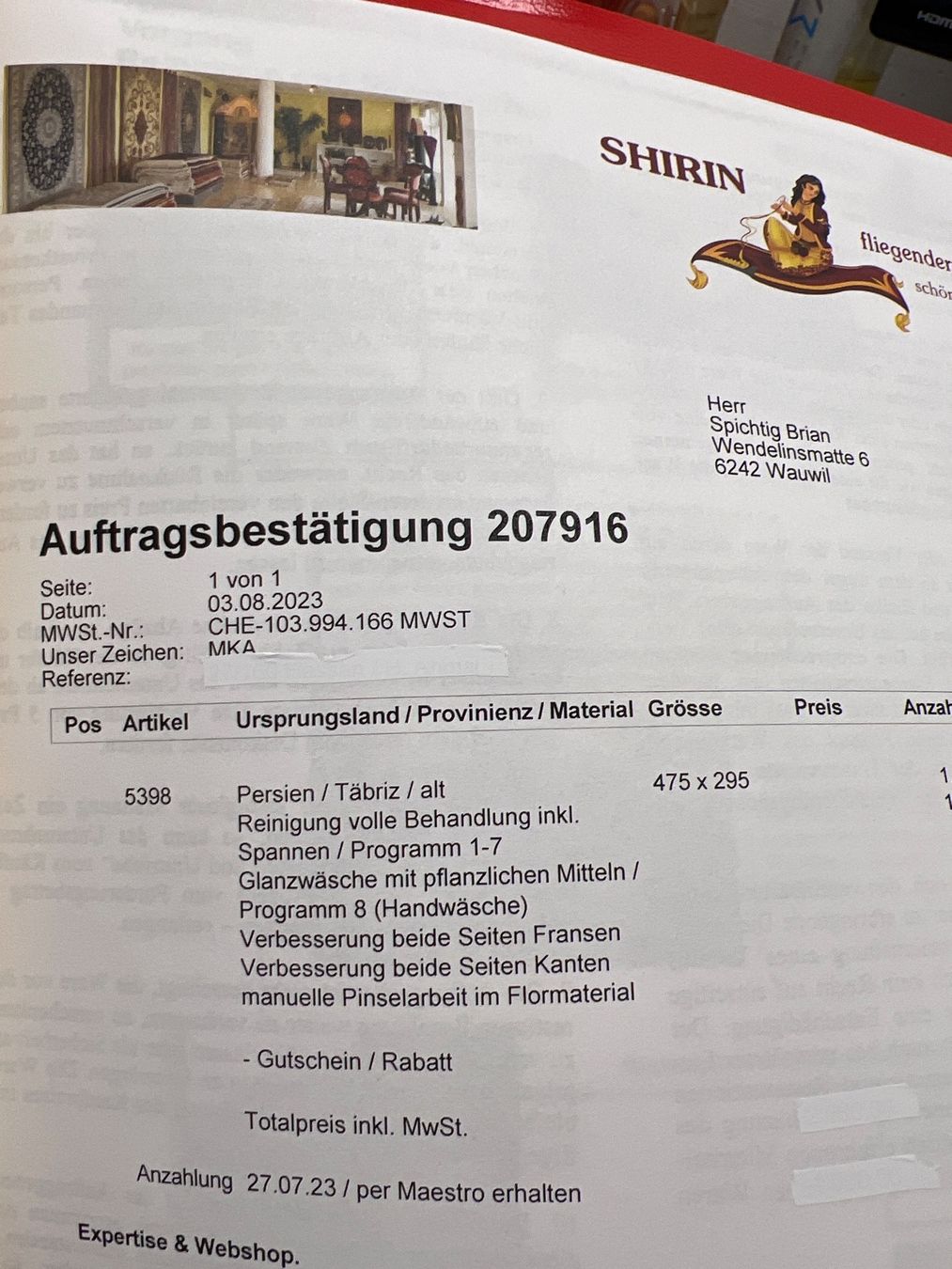 Tappeti: Perserteppich Handgeknüpft – Usato da Wauwil venduto da chiraluna 5